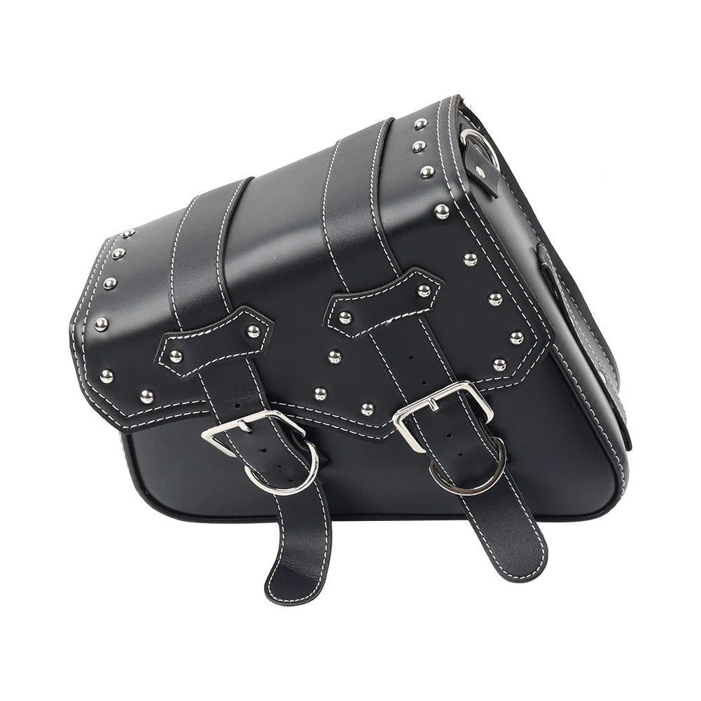 1PC Universal Motorcycle Saddle Bag Left Side #27C Black for Motorcycles