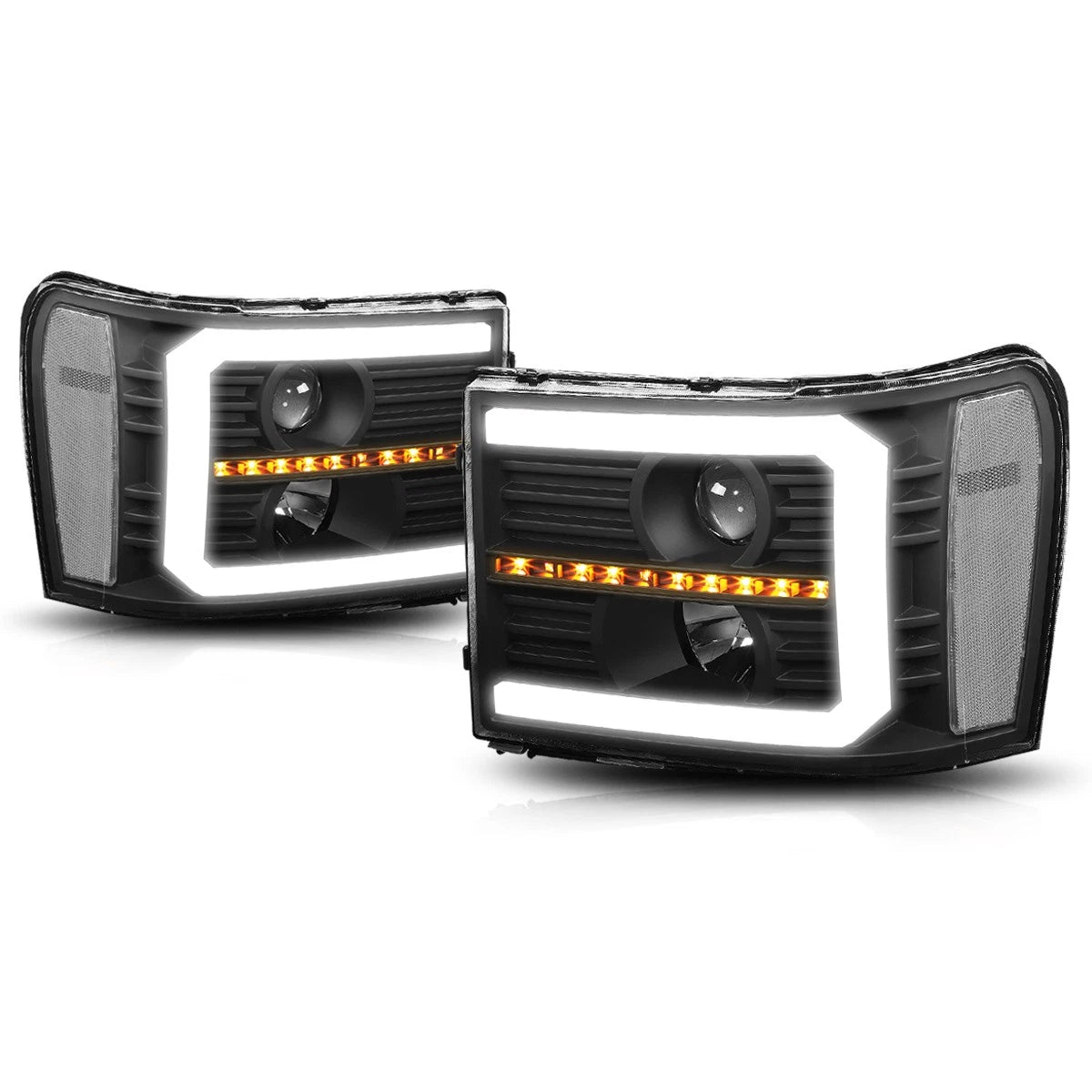 LED DRL Sequential Signal Projector Headlight for Sierra (2007–2014)