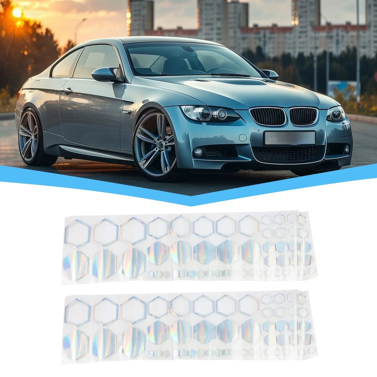 104PCS Car Stickers Set with For Honeycomb Design for Racing and Decoration