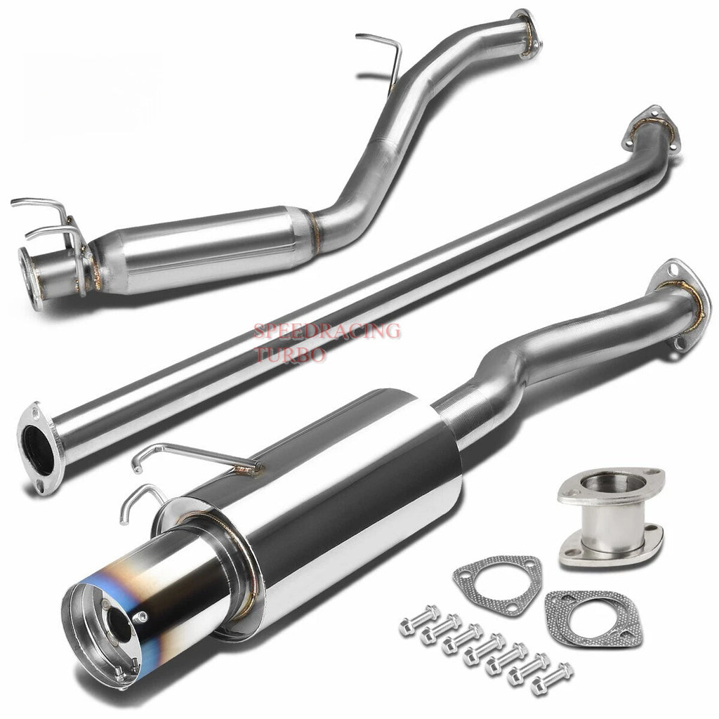 4" Round Burnt Muffler Tip for Honda Civic (2006–2011) T-304 Racing Catback Exhaust