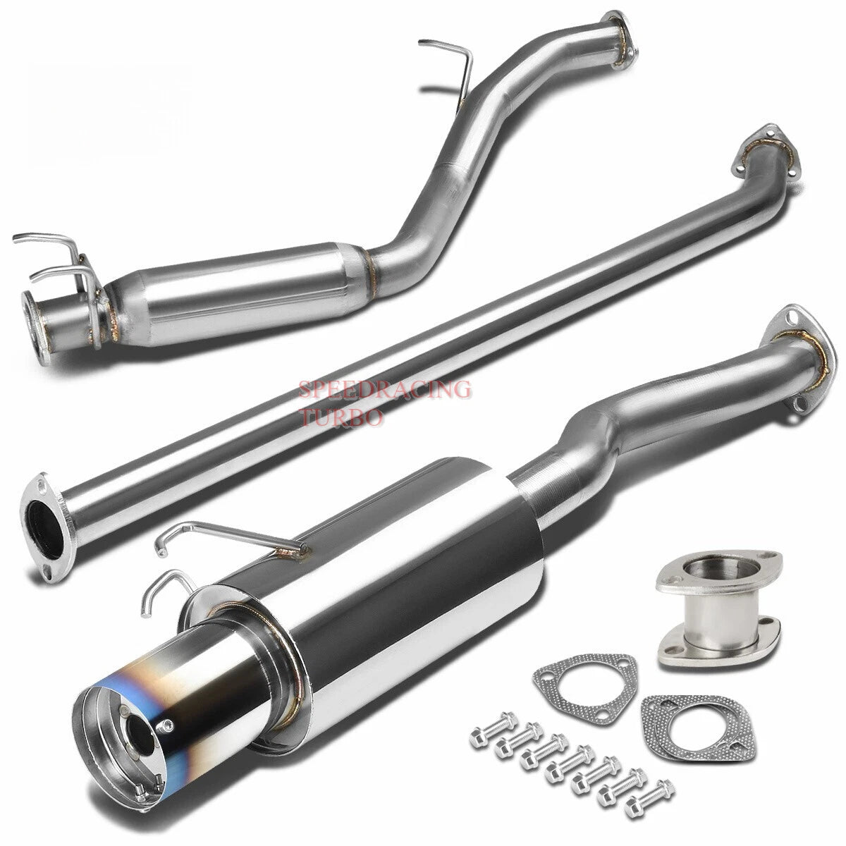 4" Round Burnt Muffler Tip for Honda Civic (2006–2011) T-304 Racing Catback Exhaust
