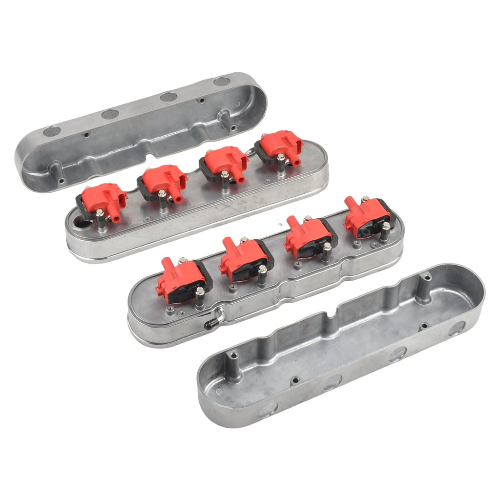 2Pcs Aluminum Valve Cover for Chevy LS (Finned, Polished)
