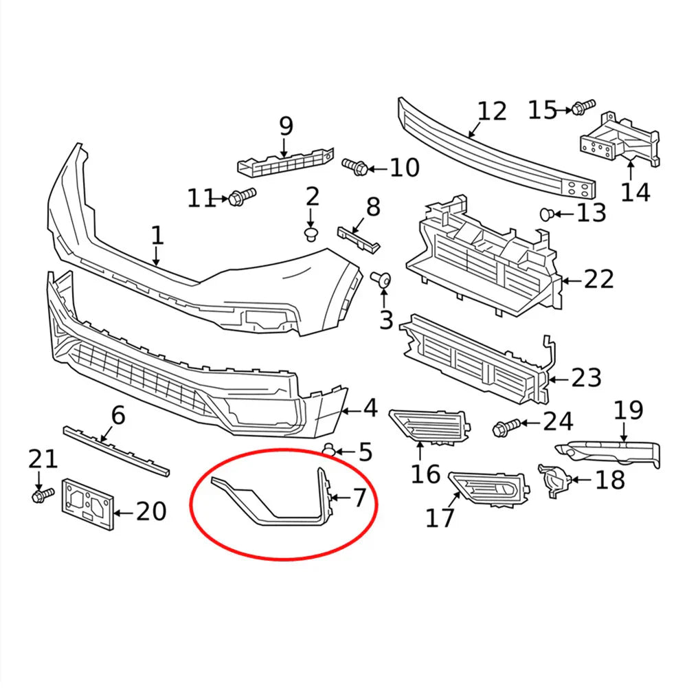 Front Left Bumper Cover Molding for 2020-2022 Honda CR-V