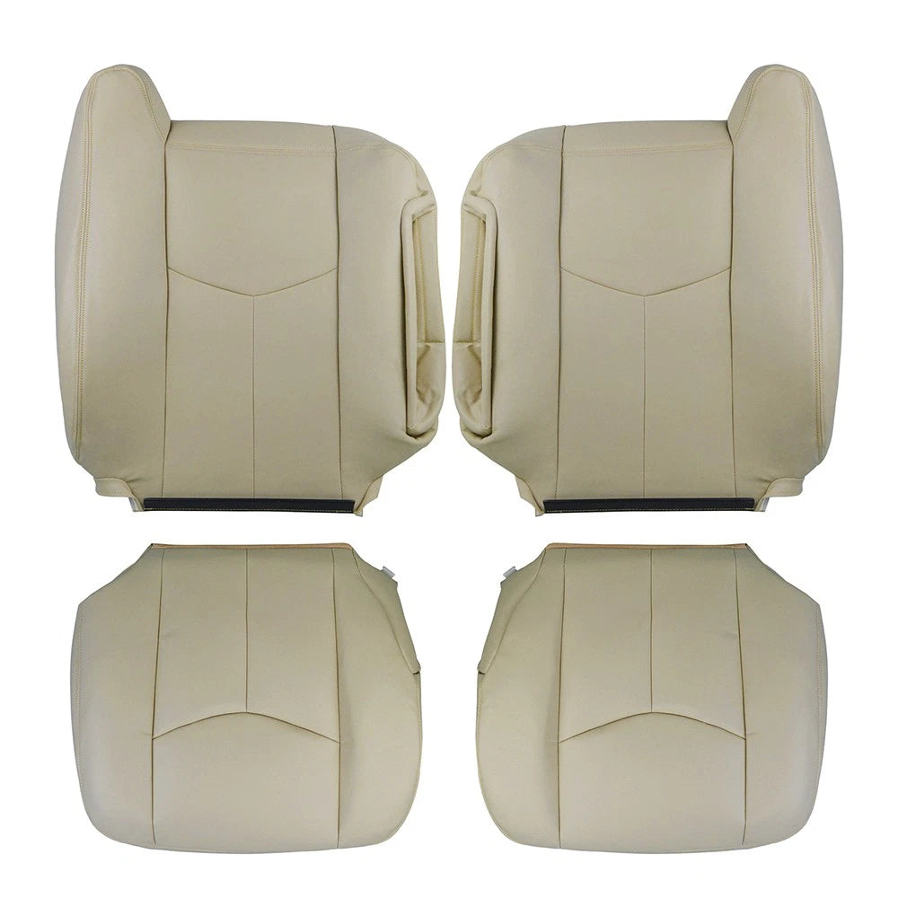 Set of 2 Leather Seat Covers for Chevy Tahoe (2003–2006) Tan