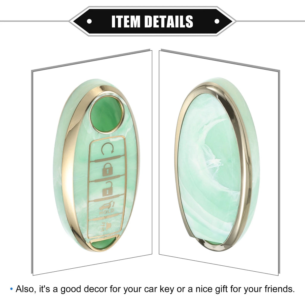 5 Button Smart Key Fob Cover for Nissan Altima Maxima Infiniti (TPU Green)