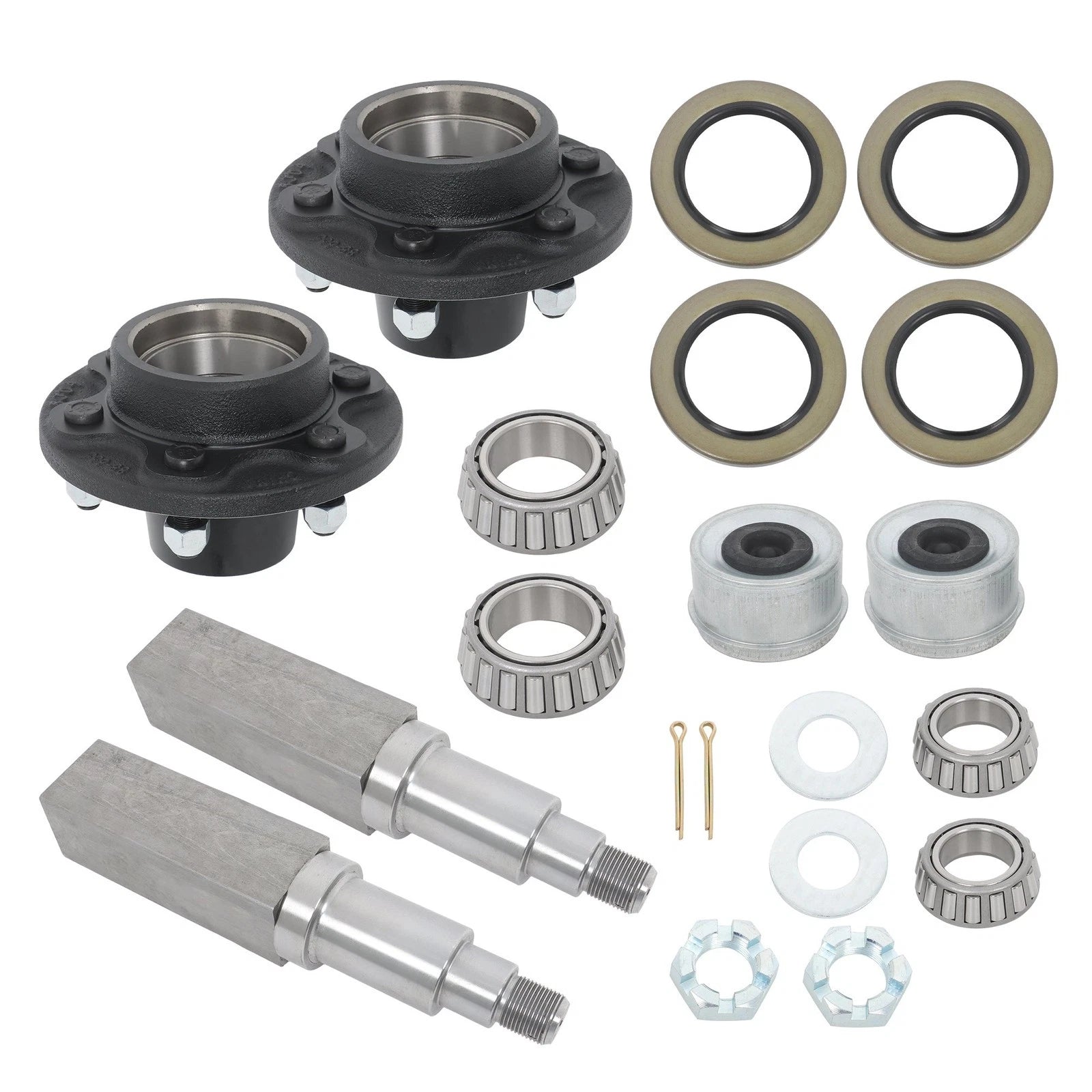Set of 2 Wheel Hub Kits & Square Spindles for Various Models