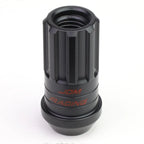 Set of 16 Steel Black Lug Nuts + Key M12x1.25 for Rims (Open-End)