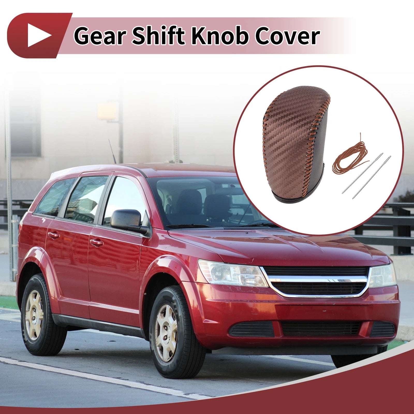 1 Pc Gear Shift Knob Cover for Dodge Journey (2011–2020) Black Brown