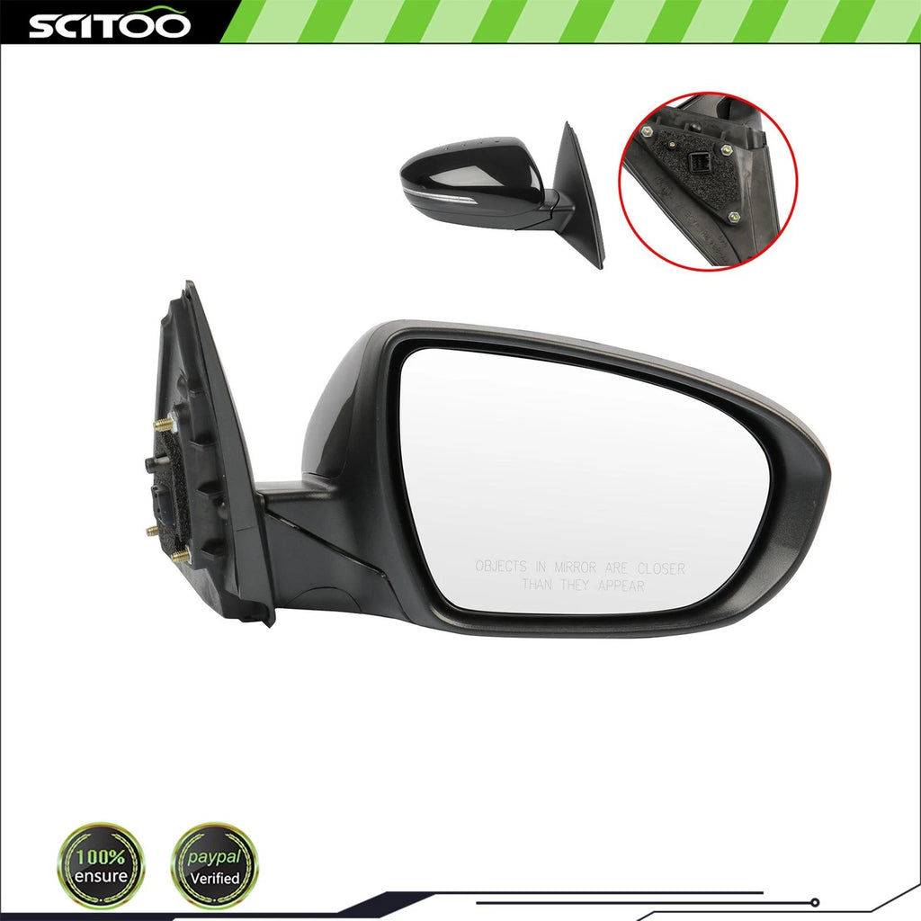 RH Side Mirror for Kia Optima K5 & Optima Hybrid (2011–2013) Black Power