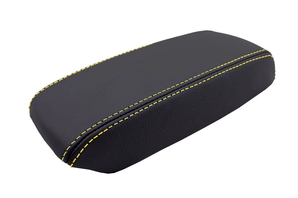 Leather Console Lid Armrest Cover for Acura Integra (1994–2001) Yellow Stitch