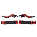 Red Extendable Brake Clutch Lever Grip Set for Yamaha YZF R3 MT-03 (2015-2023)