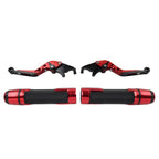 Red Extendable Brake Clutch Lever Grip Set for Yamaha YZF R3 MT-03 (2015-2023)