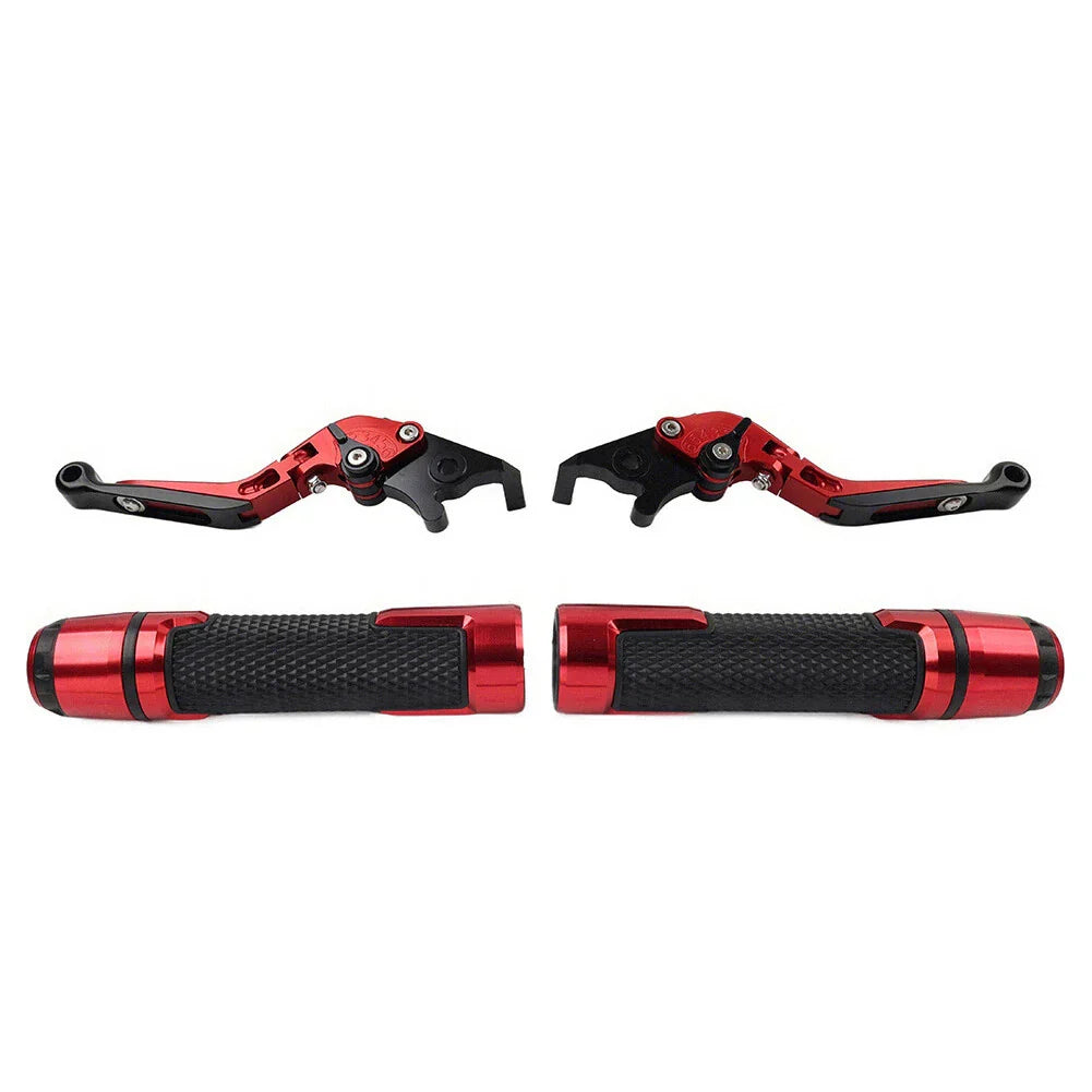 Red Extendable Brake Clutch Lever Grip Set for Yamaha YZF R3 MT-03 (2015-2023)