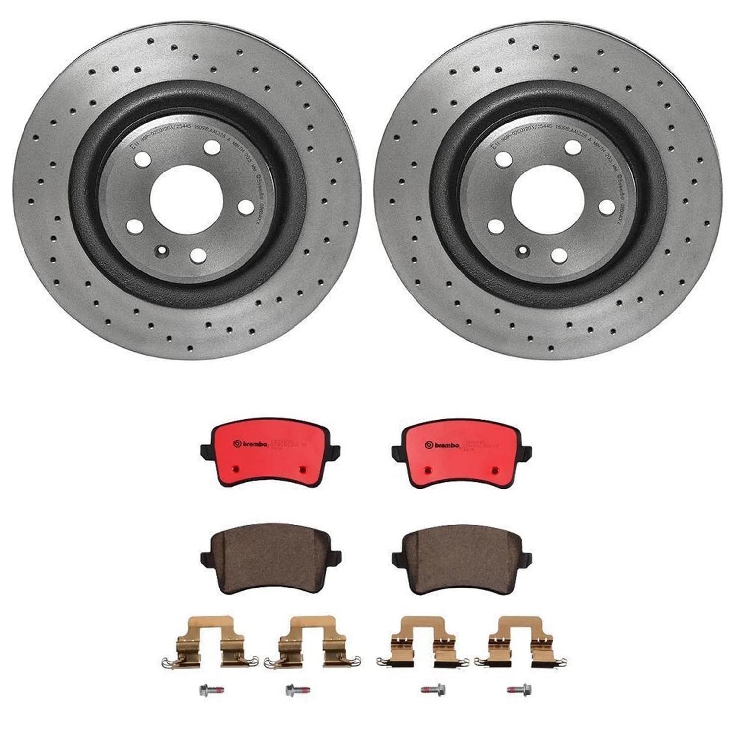 Brembo Xtra Rear Brake Kit 330mm Disc Rotors Ceramic Pads for Audi S4 S5 (2010–2016)