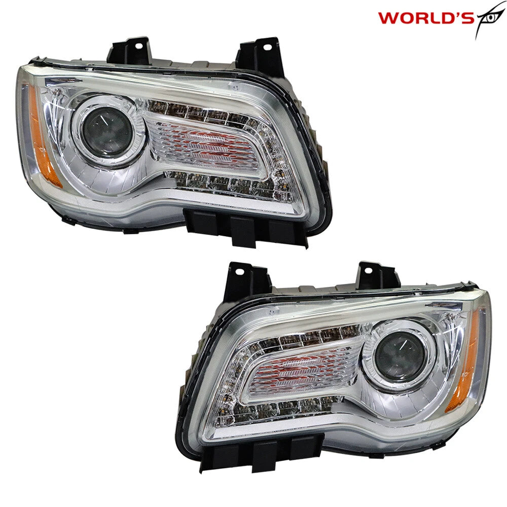 Headlight Set for Chrysler 300 (2011–2014) Halogen Chrome