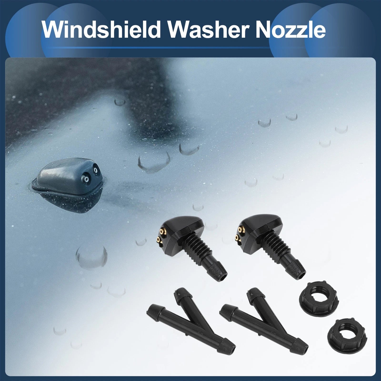 Windshield Washer Nozzle with Hose Connector for Ford Buick 