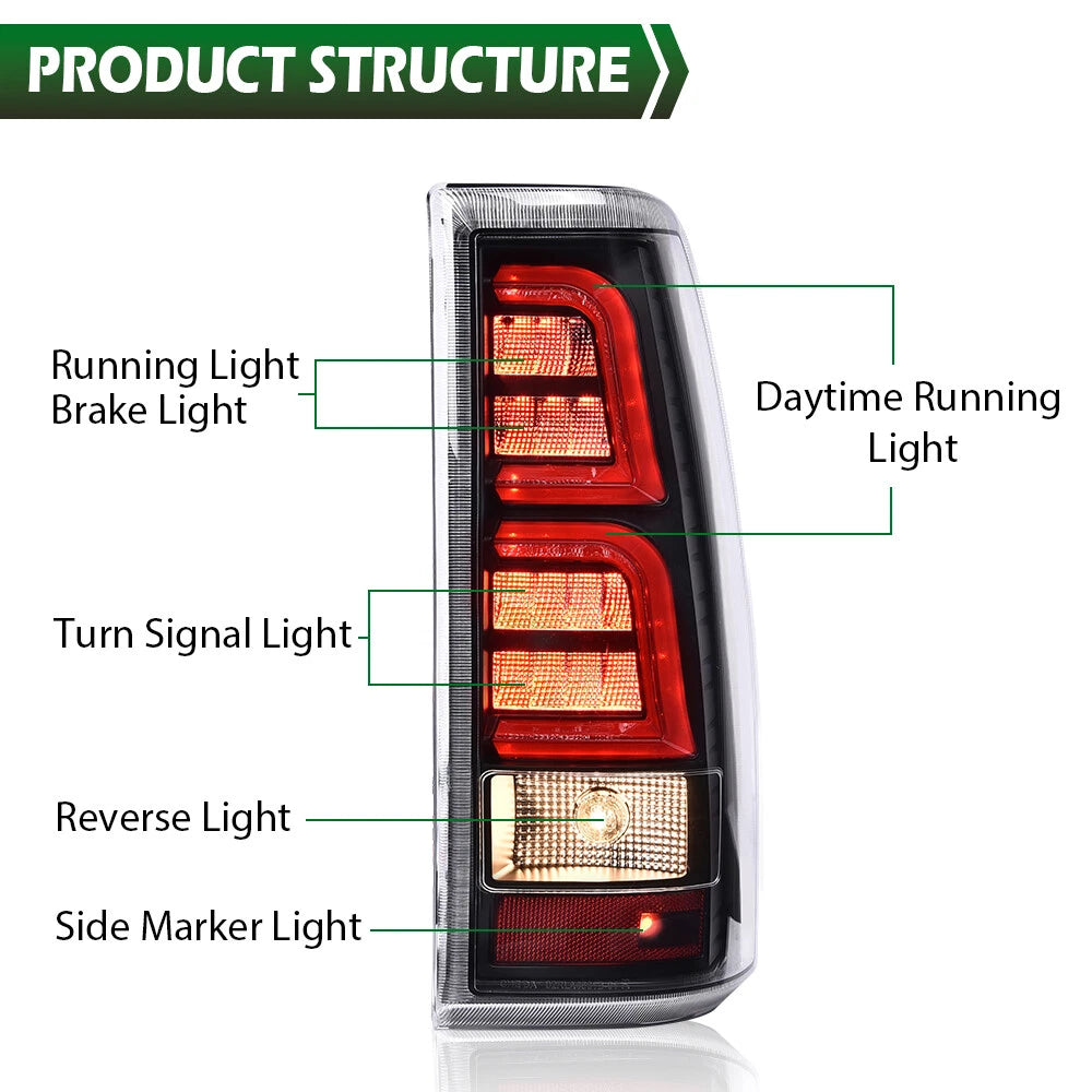 LED Tube Tail Lights for Chevy Silverado GMC Sierra (1999–2006)