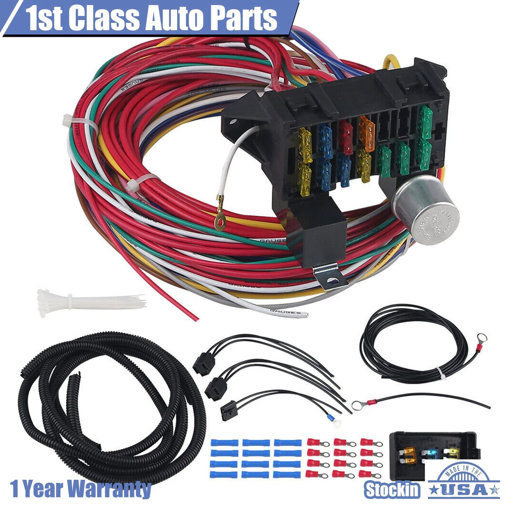 12 Circuit Wiring Harness for Muscle Car Hot Rod Street Rod (Universal)