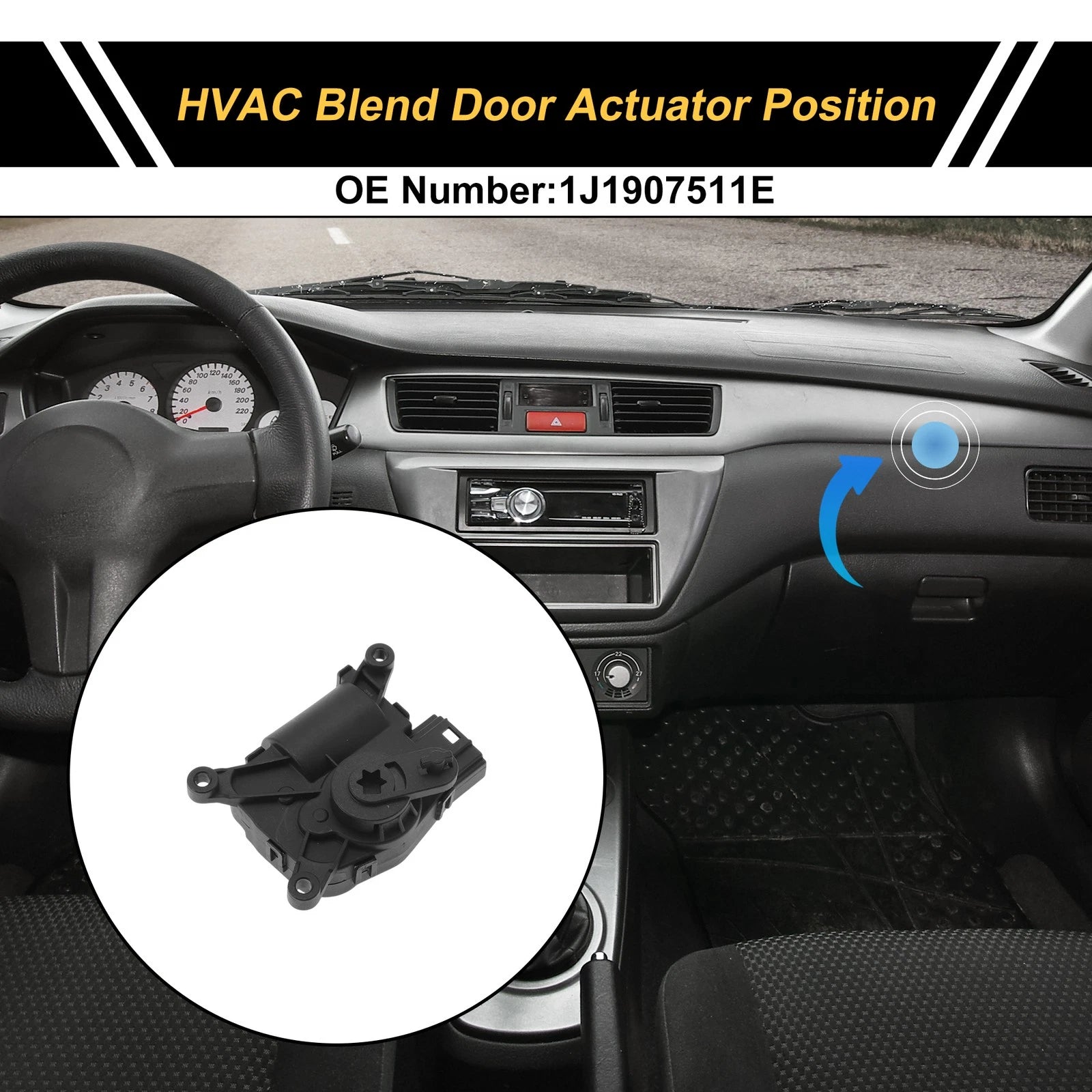 HVAC Heater Blend Door Actuator for Volkswagen Bora (1998–2005) No. 1J1907511E