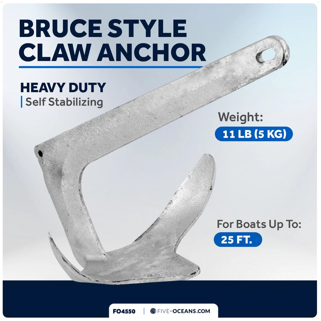 11Lb Bruce Style Claw Anchor - Hot Dipped Galvanized Steel