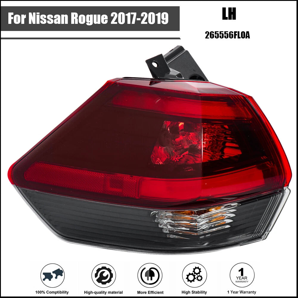Left Rear Tail Light for Nissan Rogue (2017–2019) Clear Lens