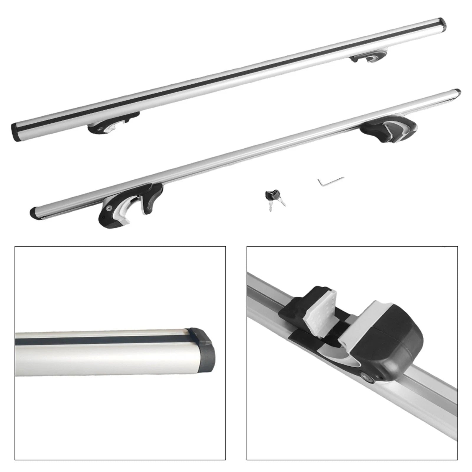 56" Adjustable Aluminum Roof Cross Bars Universal Roof Rack
