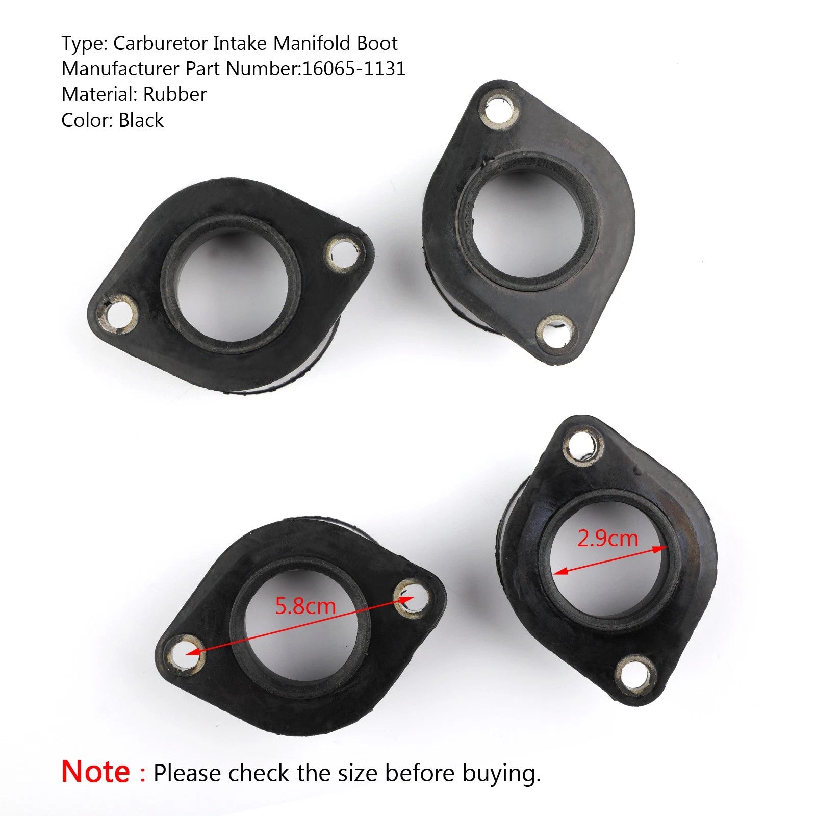 Carburetor Intake Manifold Boots 16065-1131 for Kawasaki ZN1100 KZ1100 KZ1000