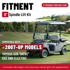 6" Spindle Lift Kit for Yamaha G29/Drive Golf Cart (2007-Present)