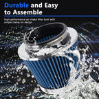 3" 3.5" 4" High Flow Inlet Dry Air Filter for Cold Air Intake (Fits )
