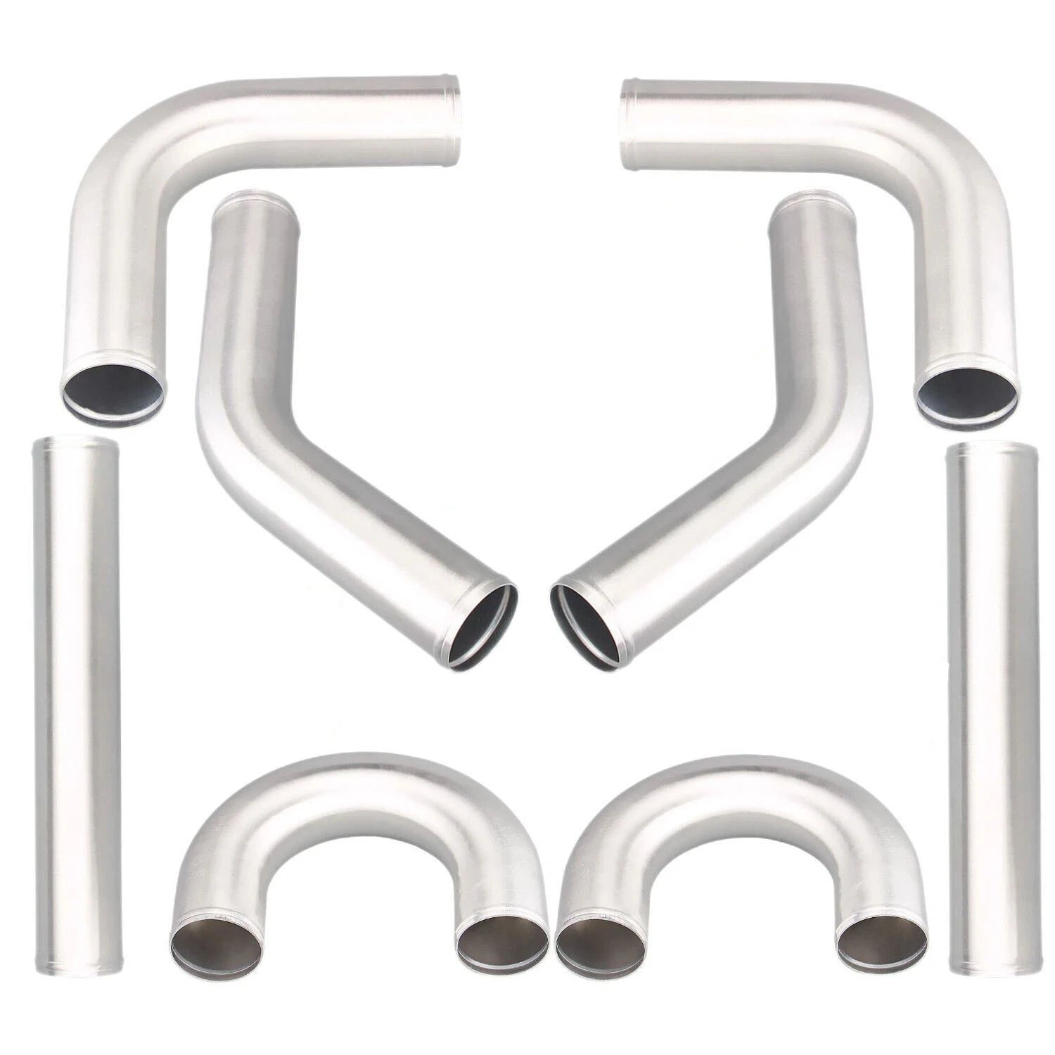 8Pcs 2.5" Universal Aluminum Turbo Intercooler Elbow Pipe Kit