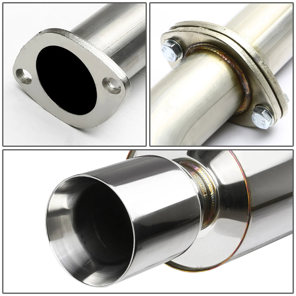 4" Rolled Muffler Tip Racing Catback Exhaust for Nissan Sentra Spec V (2002–2005)