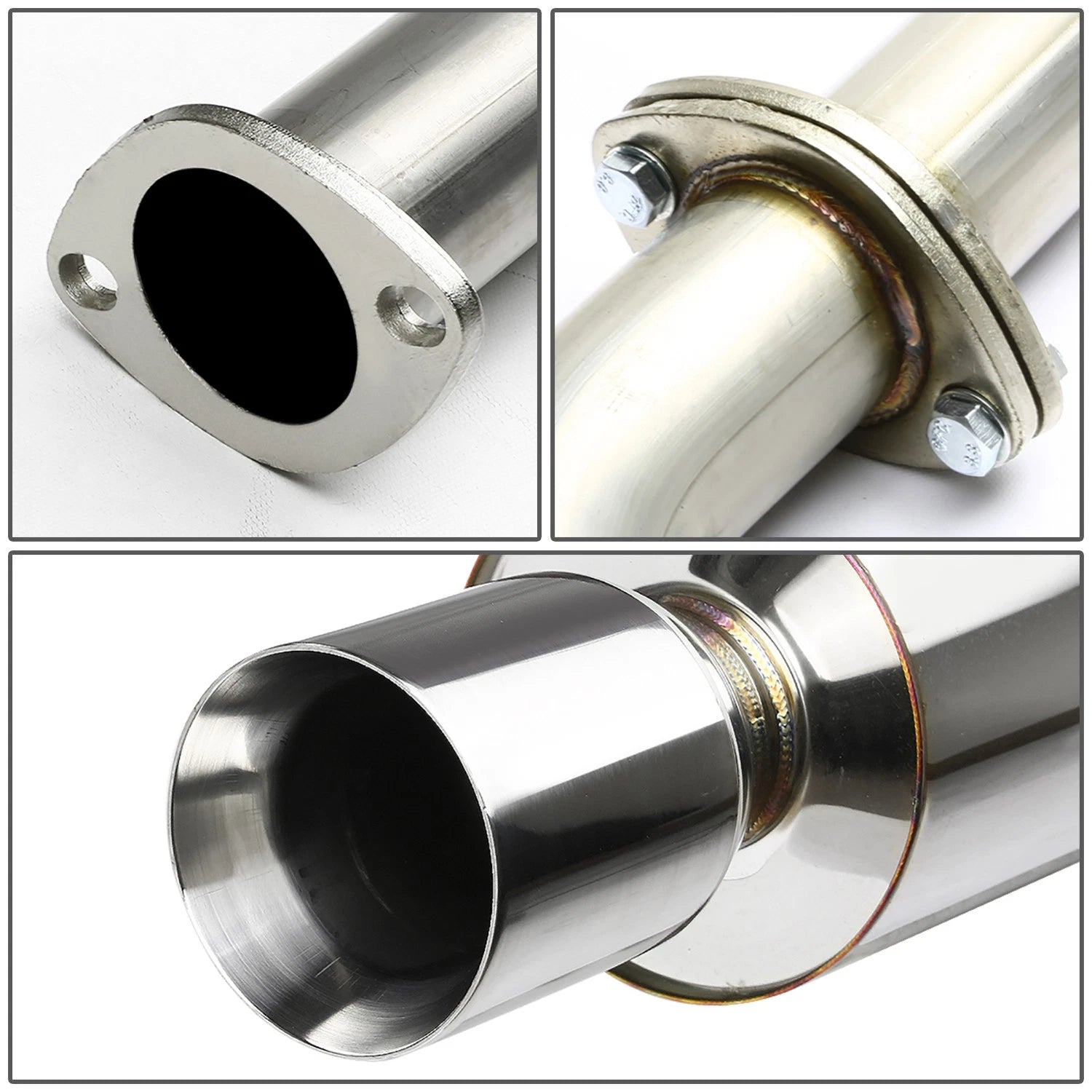 4" Rolled Muffler Tip Racing Catback Exhaust for Nissan Sentra Spec V (2002–2005)