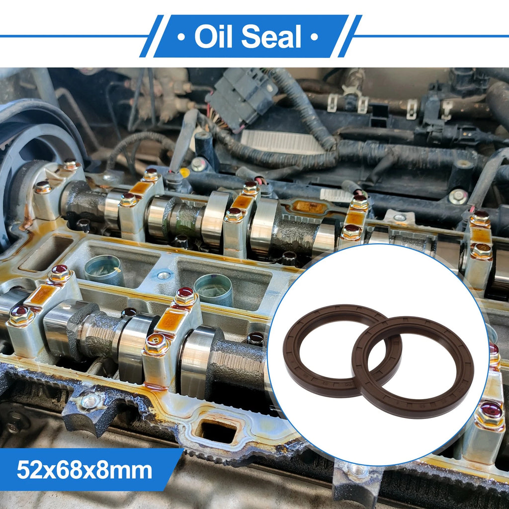 2X Oil Seal Rotary Shaft Seal FKM Rubber 52x68x8mm for Various Models