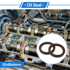 2X Oil Seal Rotary Shaft Seal FKM Rubber 52x68x8mm for Various Models