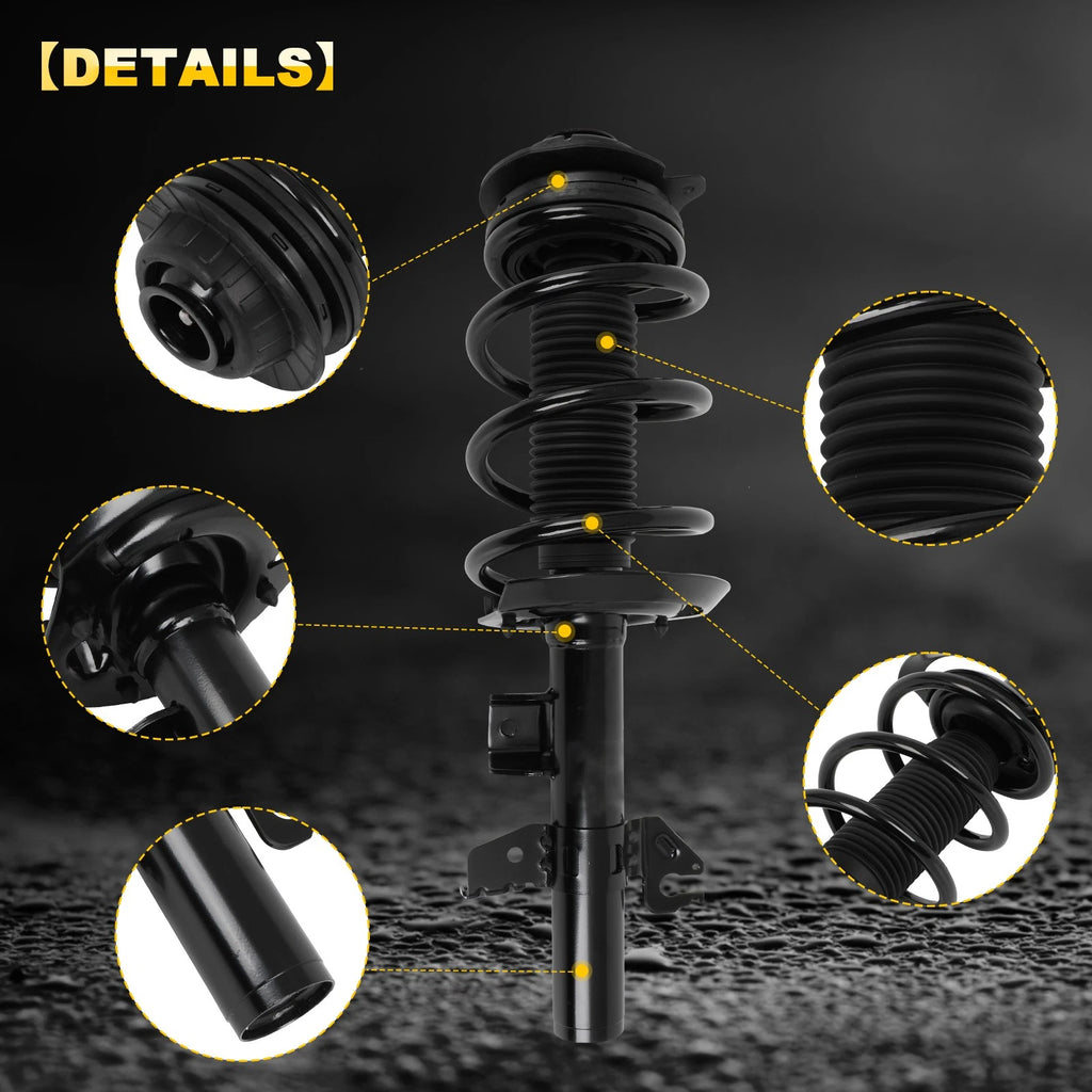 Set of 2 Front Complete Struts with Springs for Jeep Cherokee (2014–2018)