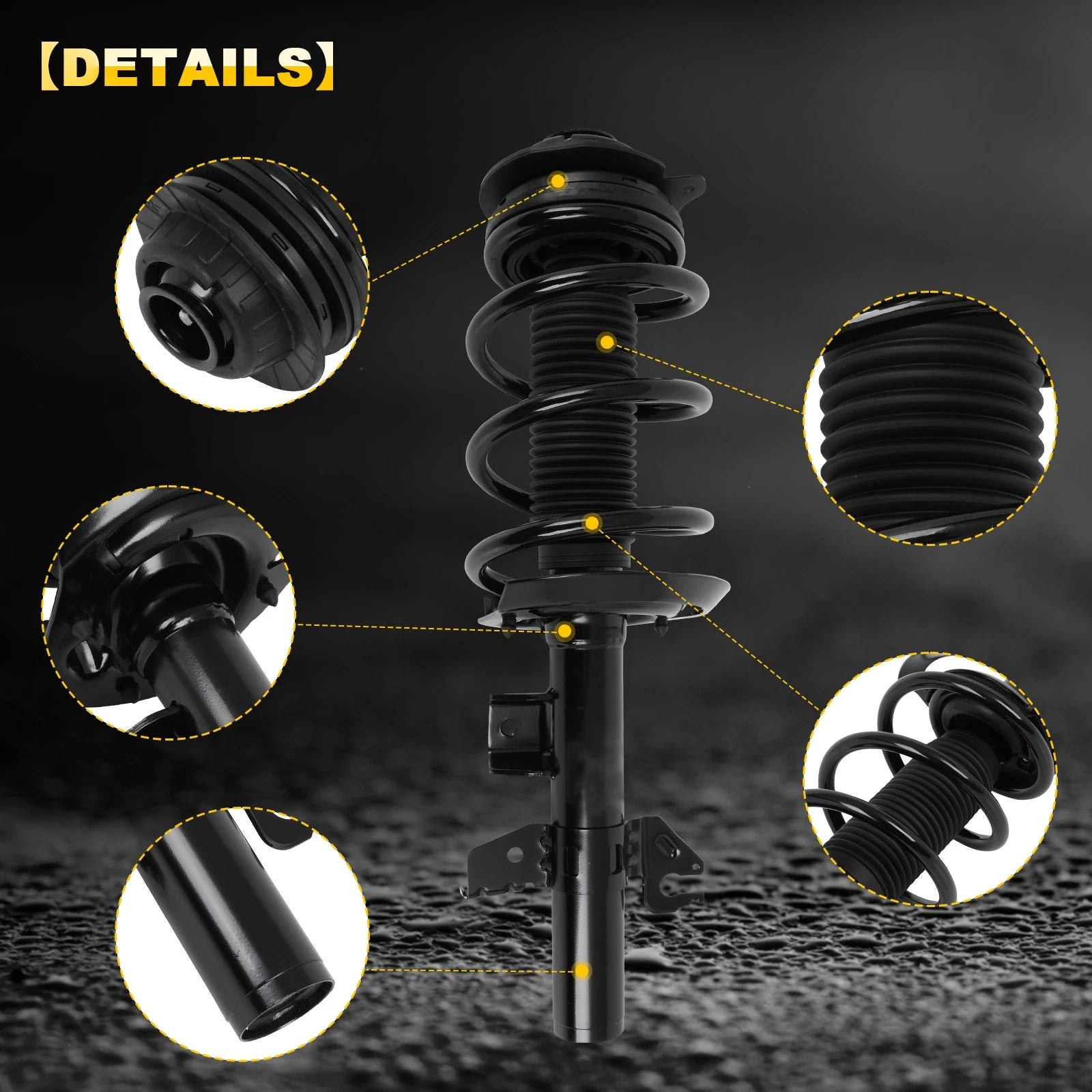 Set of 2 Front Complete Struts with Springs for Jeep Cherokee (2014–2018)
