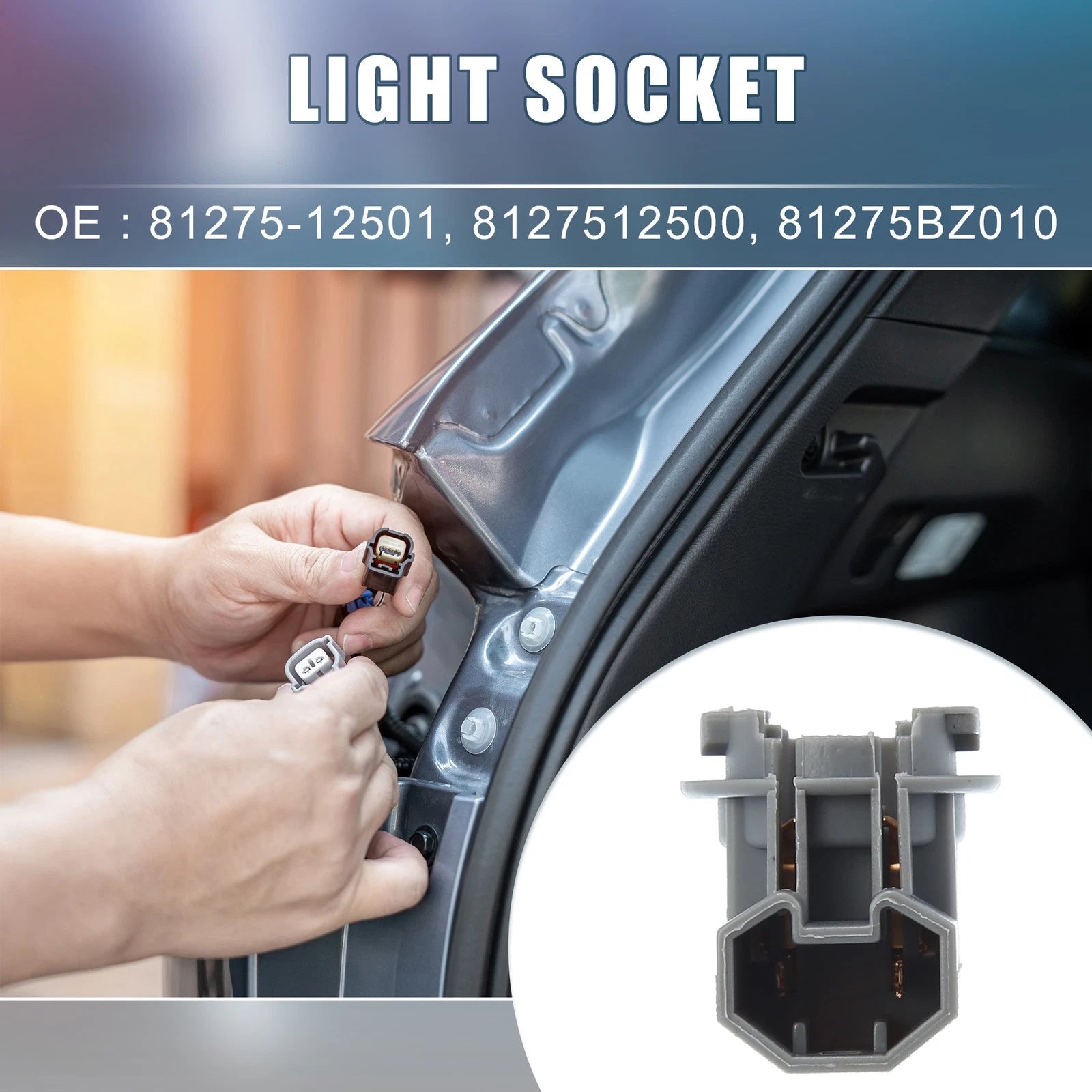 2X Tail Light Bulb Socket Holder 81275-12501 for Toyota RAV4 (2013–2016)