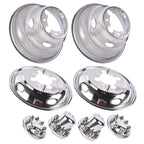 Set of 4 Stainless Steel Dual Wheel Simulator Covers for Dodge Ram 3500 (2003–2018)