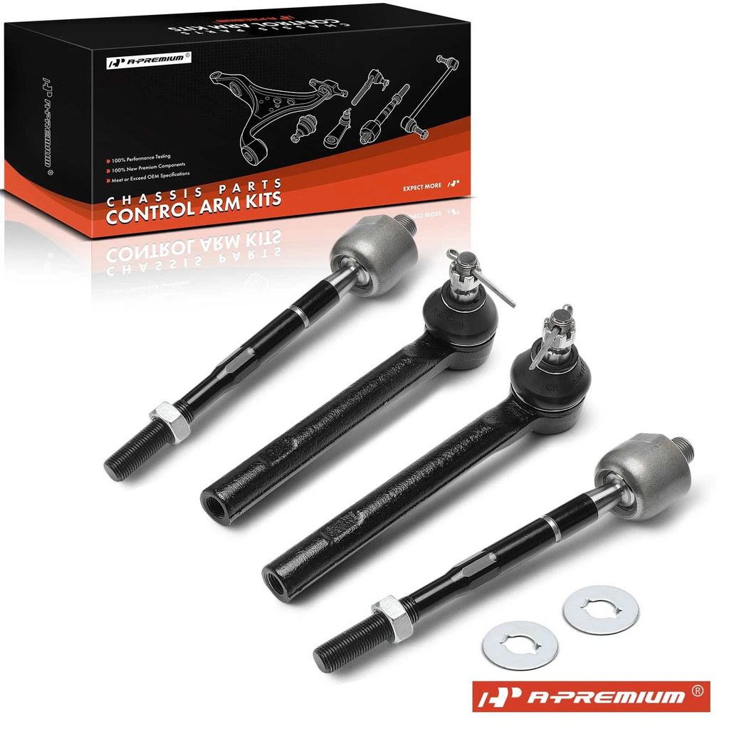 Set of 4 Front Inner Outer Tie Rod Ends for Honda Odyssey (2005–2010)