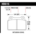 Set of 2 Rear Brake Pads for Mitsubishi Lancer (2008–2014)