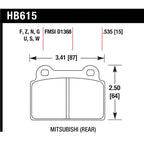 Set of 2 Rear Brake Pads for Mitsubishi Lancer (2008–2014)