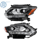 Set of 2 Chrome Housing LED Headlight Assemblies for Nissan Rogue (2014-2016)