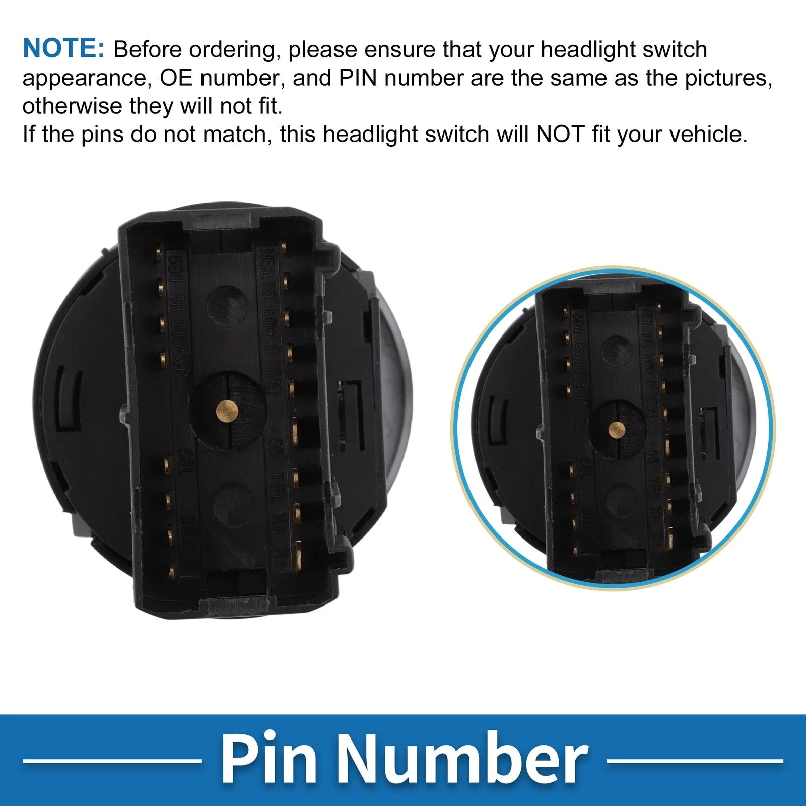 Headlight Switch for Audi A3 8L (1997–2003) No. 1U0941531A
