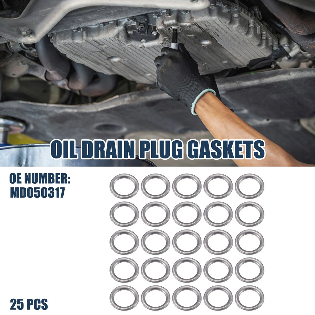 25pcs Oil Drain Plug Gaskets 14mm ID No.MD050317 for Mitsubishi Lancer (2005–2014)