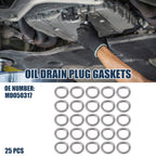 25pcs Oil Drain Plug Gaskets 14mm ID No.MD050317 for Mitsubishi Lancer (2005–2014)