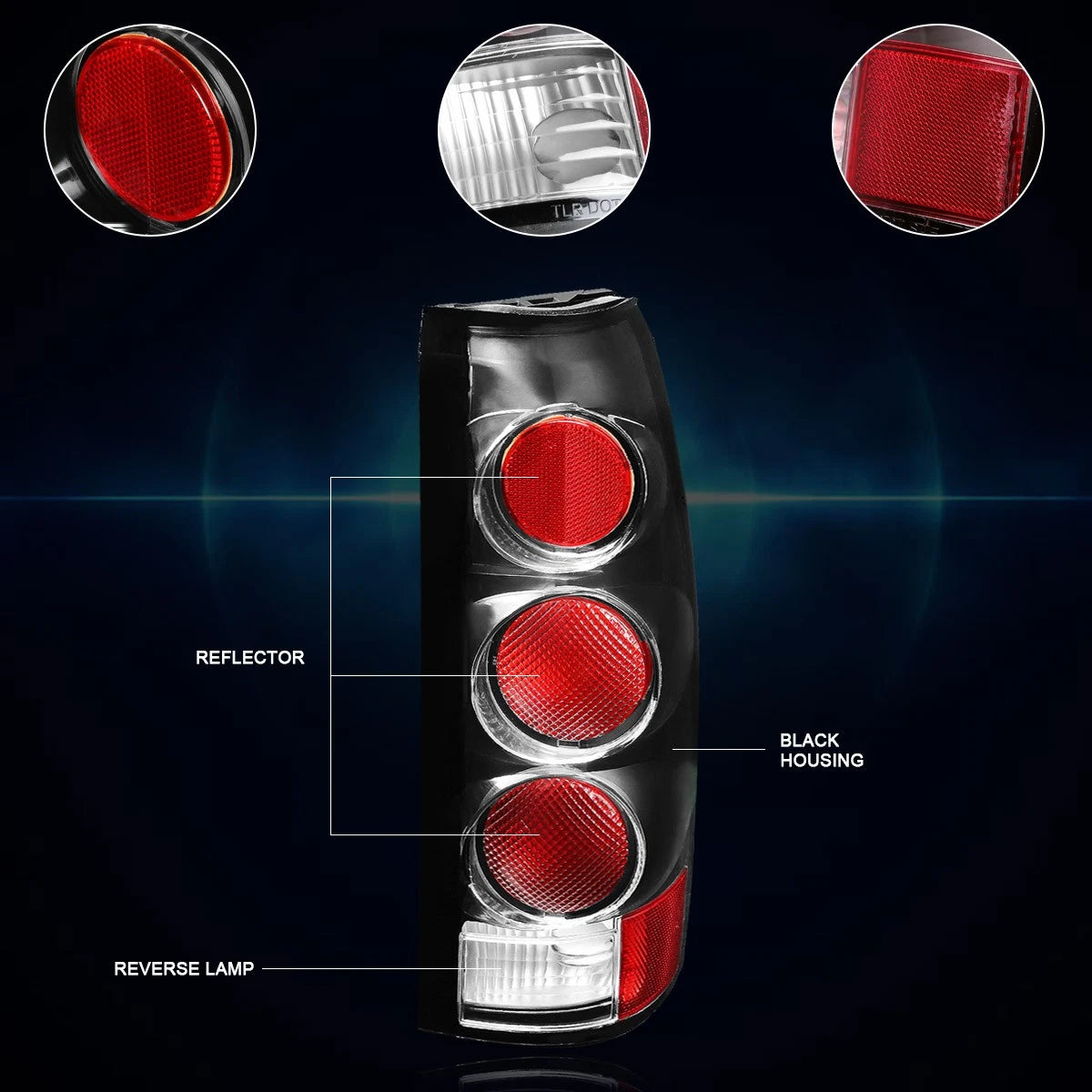 Altezza Euro Tail Light for Chevy C/K Pickup (1988–2000) Black