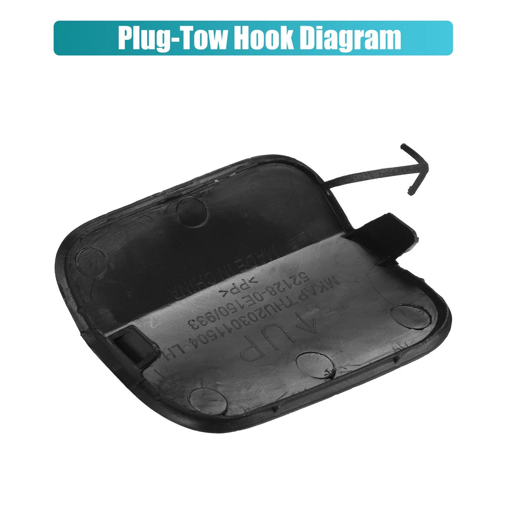 Front Left Bumper Tow Hook Cover for Toyota Highlander (2014–2019) No. 52128-0E933 Black