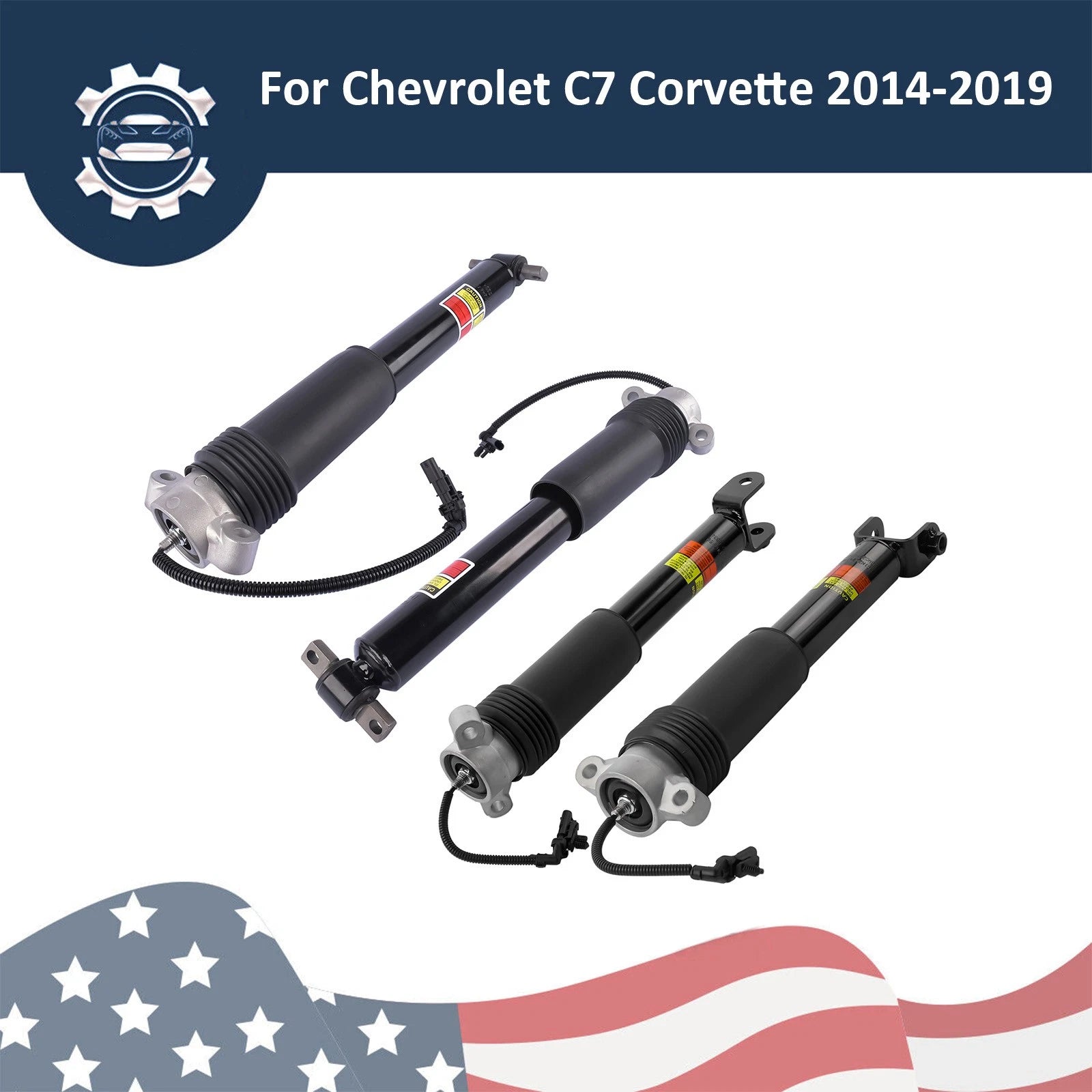 Set of 4 Shock Struts w/ Electric for Chevy C7 Corvette (2014–2019)