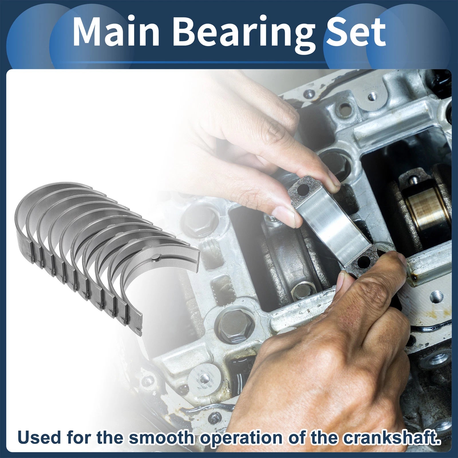 Main Bearing Set No.1170171020 for Toyota Van (1984–1989) 10 Pcs