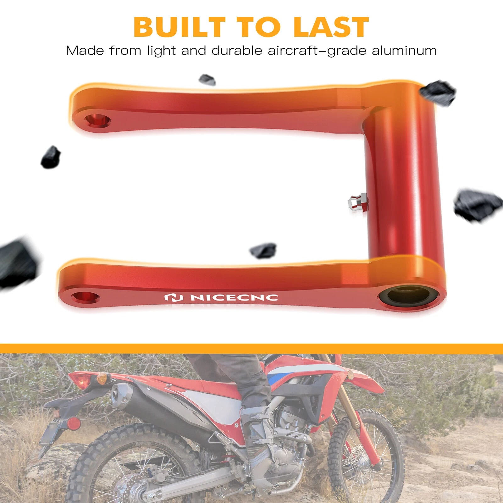 Set of 2 Rear Drop Lowering Link Kit for Honda CRF 300L & CRF 300L RALLY (2021–2023)